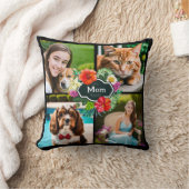 ハイビスカスを持つ熱帯ママ クッション (ブランケット)