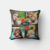 ハイビスカスを持つ熱帯ママ クッション (正面)