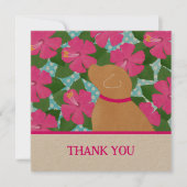 ハイビスカスアイランドイエロードッグサンキューカード サンキューカード (正面)