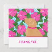 ハイビスカスアイランドイエロードッグサンキューカード サンキューカード (正面)