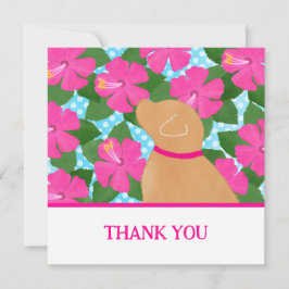 ハイビスカスアイランドイエロードッグサンキューカード サンキューカード