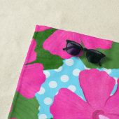 ハイビスカスアイランドイエロードッグビーチ ビーチタオル (インサイチュ)