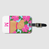 ハイビスカスアイランドイエロードッグラゲージタグ ラゲッジタグ (正面横)