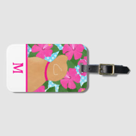 ハイビスカスアイランドイエロードッグラゲージタグ ラゲッジタグ