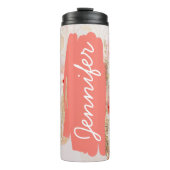 ハイビスカスアドネームピーチフローラカスタムギフト タンブラー (正面)