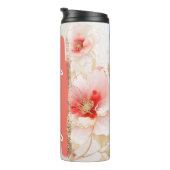 ハイビスカスアドネームピーチフローラカスタムギフト タンブラー (回転右)