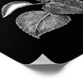 ハイビスカスイタリアン花の木炭スケッチ ポスター (角)