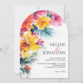 ハイビスカスエレガントトロピカルデスティネーションウェディング 招待状 (正面)