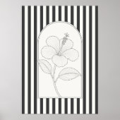 ハイビスカスエレガントフラワーボタニカル ポスター (正面)