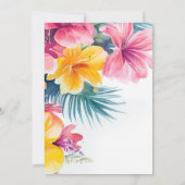 ハイビスカスエレガント熱帯行先結婚式 セーブザデート (裏面)