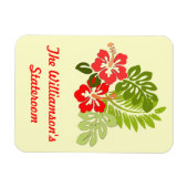 ハイビスカスオンイエローステートルームドアマーカー マグネット (横)