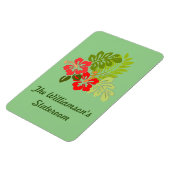 ハイビスカスオングリーンステートルームドアマーカー マグネット (左側)