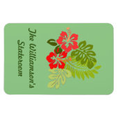 ハイビスカスオングリーンステートルームドアマーカー マグネット (横)