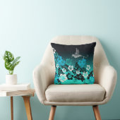 ハイビスカスオンターコイズとハミングバードコンパクトMi クッション (椅子)