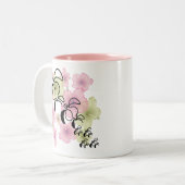 ハイビスカスカメ家族 ツートーンマグカップ (正面左)