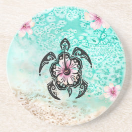 ハイビスカスカメ コースター