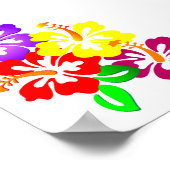 ハイビスカスカラフル花コーナーベクトルグラフィックL ポスター (角)