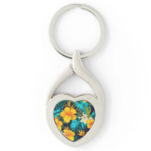 ハイビスカスサンシャイン – 明るく熱帯キーチェーン