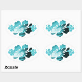 ハイビスカスサーフスタイル 楕円形シール (シート)