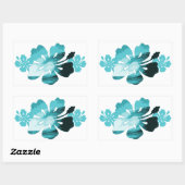 ハイビスカスサーフスタイル 長方形シール (シート)