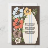 ハイビスカスサーフボードバースデーパーティ招待状 招待状 (裏面)