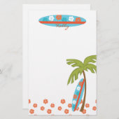 ハイビスカスサーフボード 便箋 (正面/裏面)