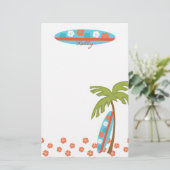 ハイビスカスサーフボード 便箋 (スタンド正面)