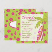 ハイビスカスサーフボード 招待状 (正面/裏面)