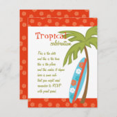ハイビスカスサーフボード 招待状 (正面/裏面)