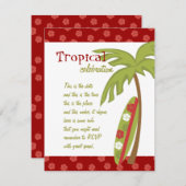 ハイビスカスサーフボード 招待状 (正面/裏面)