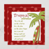 ハイビスカスサーフボード 招待状 (正面/裏面)