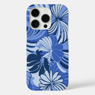 ハイビスカスジャングルハワイアントロピカルフローラブルー iPhone 16 PROケース