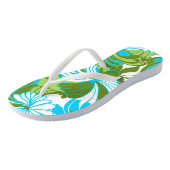 ハイビスカスジャングルハワイアントロピカルフローラライム ビーチサンダル (アングル)