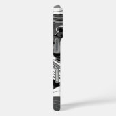 ハイビスカスジャングルハワイアンブラックアンドグレー Case-Mate iPhoneケース (裏面 / 右)