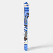 ハイビスカスジャングルハワイアンブルー&ブラウン Case-Mate iPhoneケース (裏面 / 右)