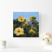 ハイビスカススクエアマウイ壁時計 スクエア壁時計 (ホーム)