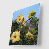 ハイビスカススクエアマウイ壁時計 スクエア壁時計 (傾斜)