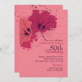 ハイビスカススプラッシュ招待状 招待状 (正面/裏面)