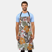 ハイビスカスタイガー、エキゾチックなパターン。 エプロン (着用した状態)