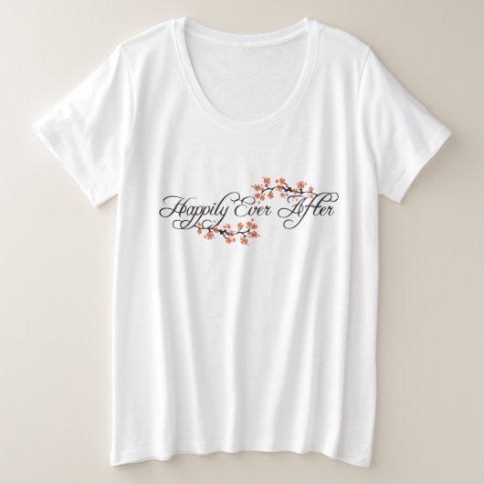 ハイビスカストロピカルビーチ結婚式 プラスサイズTシャツ (デザイン正面)