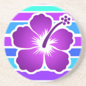 ハイビスカストロピカルフラワードリンクコースター – 紫 コースター (正面)