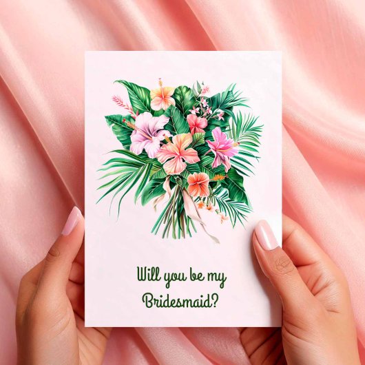 ハイビスカストロピカルブーケ結婚式パーティーの提案 招待状