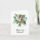 ハイビスカストロピカルブーケ結婚式パーティーの提案 招待状 (正面)