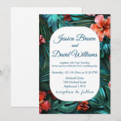 ハイビスカスドリームトロピカル結婚式招待状 招待状 (正面/裏面)