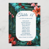 ハイビスカスドリーム結婚トロピカルシーティングカード 招待状 (正面/裏面)