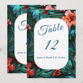 ハイビスカスドリーム結婚トロピカルテーブル番号 招待状 (正面/裏面)