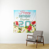ハイビスカスハワイアントロピカルパーソナライズされた誕生日 タペストリー (インサイチュ)