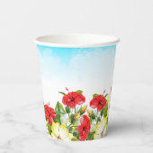 ハイビスカスハワイアントロピカルパーソナライズされた誕生日 紙コップ (裏面)