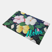 ハイビスカスハワイアントロピカルフォラル ドアマット (アングル)