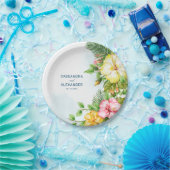 ハイビスカスハワイアントロピカル結婚フローラ ペーパープレート (パーティー)